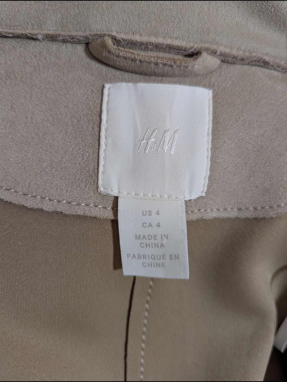 H&M Taupe Suede-Look Belted Trench Coat - Picture 5 of 7